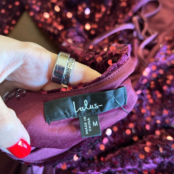 New Lulus reddish Sequin mini dress - Picture 4 of 4